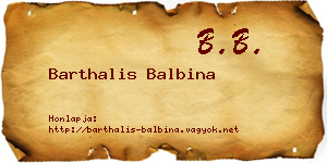 Barthalis Balbina névjegykártya